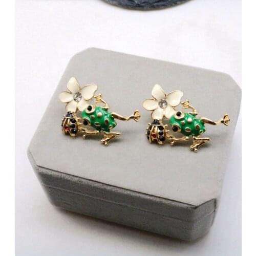 Sweet Enamel Flower Alloy Earring