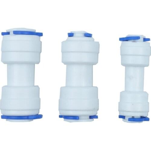 3/8"(9.52mm) 1/4"(6.35mm) OD Equal or Reducing Union Connector Quick Connect RO Water System Reverse Osmosis Aquarium Fitting