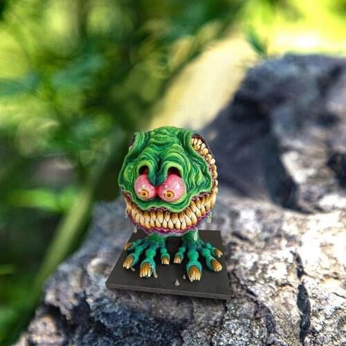 Resin Monster Statue Angry Big Mouth Monster Statue Crafts Halloween Ornament Sculpture For Lawn Home Decoration