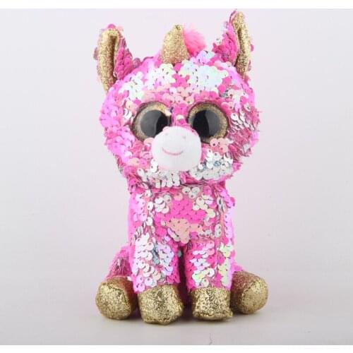 Ty Sequin Flippables 15cm Sunset the Coral Unicorn Plush Regular Stuffed Animal Collectible Doll Toy
