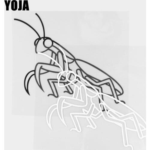 YOJA 17.2×15.3CM Cartoon Animals Vinyl Mantis Pattern Decal Car Stickers Black/Silver 19C-0424