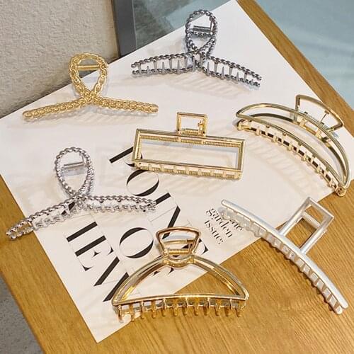 Woman Girls Metal Hair Claws Hair Accessories Chic Barrettes Hairclips Hairpins Ladies Hairgrip Hair Clamps Ornaments Crab Clips