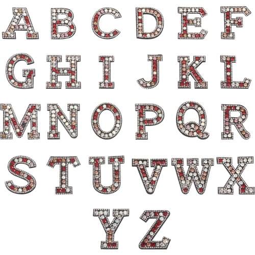1 Set Alphabet Resin Rhinestone Pearl Patches Sew on Appliques Costume Accessories for DIY Clothes Bags Crafts Making 23 Colors