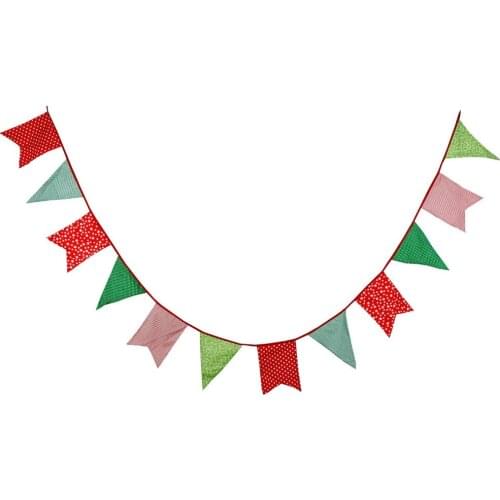 1pcs 3.1M Green Red Color Christmas Decor Bunting Banners Children Birthday Party Decoration Pennant Wedding Photo Decor Flags