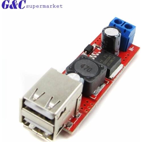 1PCS DC 6V-40V To 5V 3A Double USB Charge DC-DC Step-down Converter Module For Vehicle Charger LM2596 Dual USB diy electronics