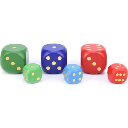 1 PCS Big Size Wooden Dice Cubes 6 Side Adult Children Toy Fun Board Game Night Bar KTV Entertainment Game Dice 50mm 30mm