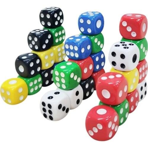 10PCS 14mm Six Sided Spot D6 Desktop Table Playing Games Dice Set Opaque Dice for Bar Pub Club Party Board Game Fast Delivery
