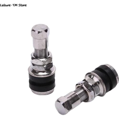 2Pcs/Pair Alloy Rubber Silver Tubeless Tyre Bicycle Auto Parts Tire Valve Accessories