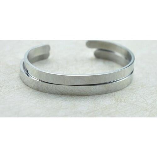 2020 Fashion Classic High Quality Mirror Stainless Steel Open Bracelet With Adjustable Size For Men And Women Bracelets Jewelry