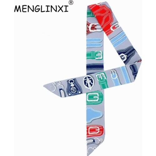 2021 New Design Watch Strap Print Silk Scarf Women Luxury Brand Scarf Bag Ribbons Fashion Head Scarf Small Long Scarves C45