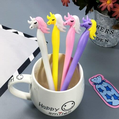 24 pcs Creative cartoon girl style black cute unicorn student gel pen estojos de escola kawaii school supplies