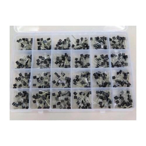 24Values TO-92 Transistor Assortment Assorted Kit Each BC327 BC337 BC517 BC547 BC548 BC549 2N2222 3906 3904 5401 5551 C945 1015