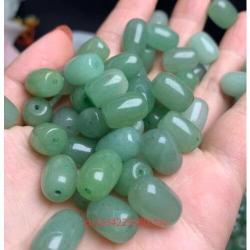5PC Natural jade Emerald Dongling jade 10*14mm Bead Accessories DIY Bangle Charm Jewellery Fashion Hand-Carved Luck Amulet