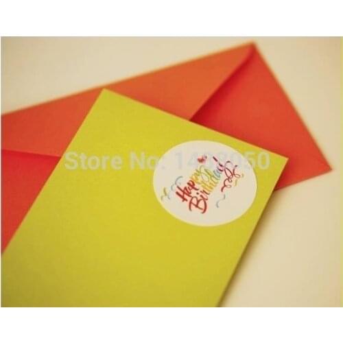 600pcs/lot Seal Label Sticker / Happy Birthday Stickers free shipping