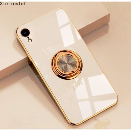 Luxury Plating TPU Metal Ring Case For iPhone 12 11 Pro Max XS XR X 7 8 Plus SE 2020 iPhone12 Phone With Stand Holder Soft Cover