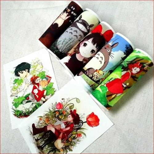 Fabric Digital Printed Cloth D30 SMTA Diy Hand Dyed Fabric Fluid Handmade Diy Patchwork Totoro Painting Canvas 15*20cm 7pcs 20cm