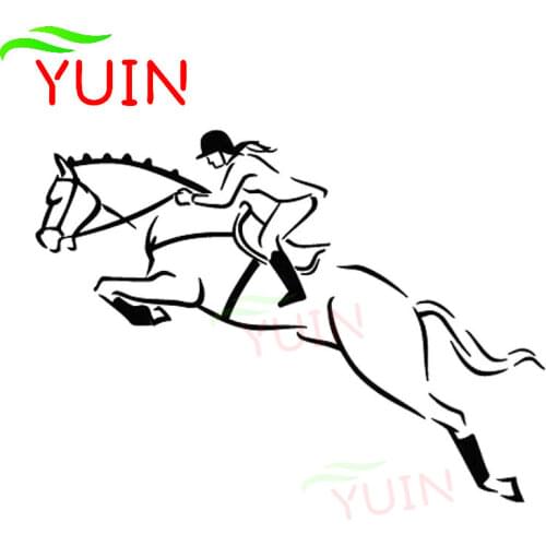 Horse Racing Polo Decoration Stickers Creative Cartoon Car Stickers Fashion PVC Waterproof Decals Black/white/red/laser/silver