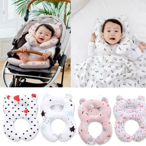 Infant Baby Anti-roll Sleep Pillow Car Seat Pillow Travel Soft Breathable Head Support Baby Head Protector