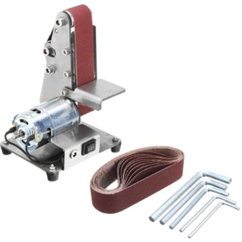 350W Mini Electric Belt Machine Sander Sanding Grinding Polishing Machine Abrasive Belts Grinder DIY Polishing Cutter Edges