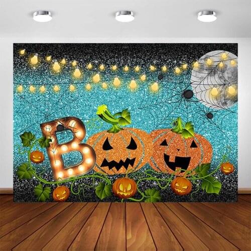 Halloween Pumpkin Lantern Party Backdrop for Birthday Baby Shower Kids Photography Background Photocall Photo Studio Photoshoot
