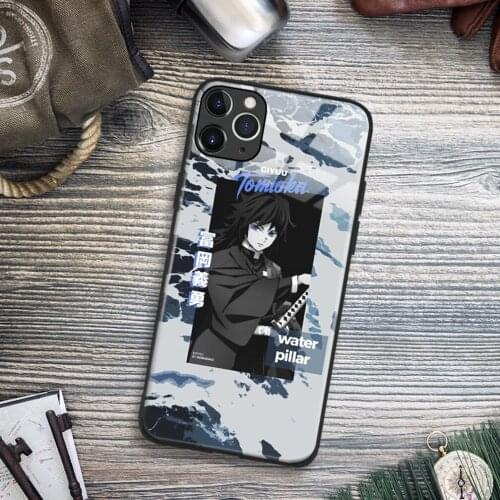 Giyu Tomioka Kimetsu No Yaiba Anime Soft TPU Glass Phone Case for IPhone SE 6s 7 8 Plus X Xr Xs 11 12 Mini Pro Max Samsung Redmi