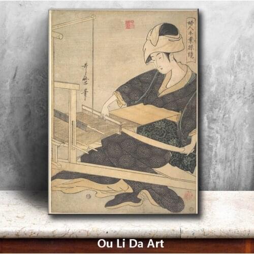 Classical Japan figures women weaving oil painting canvas painting printings printed on canvas wall art decoration picture