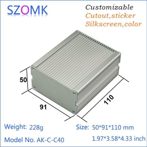 Power supply instrument case extruded aluminum junction housing for pcb design instrument 50*91*110MM