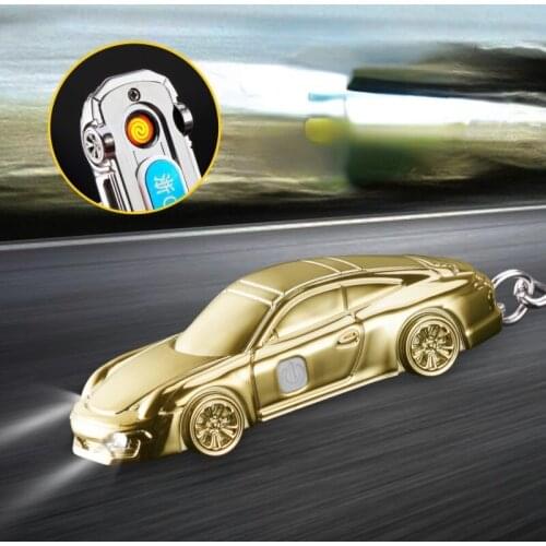 Creative Sports Car Shape Lighter Charging Windproof with Light USB Cigarette Lighter Gifts for Men Smoking Accessories for Weed