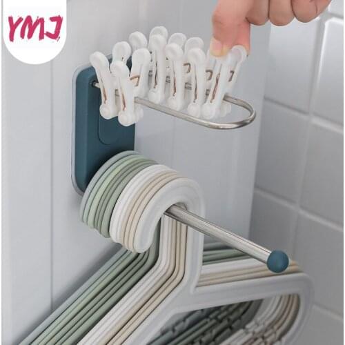 Multifunctional Clothes Coat Hanger Organizer Hook Underwear Socks Clip Rack Stainless Steel Storage Rack Hangers for Clothes