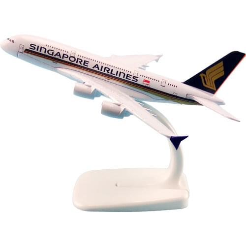 Alloy Metal Air Singapore Airlines A380 Airplane Model Singapore Airbus 380 Airways Plane Model Stand Aircraft Kids Gifts 16cm