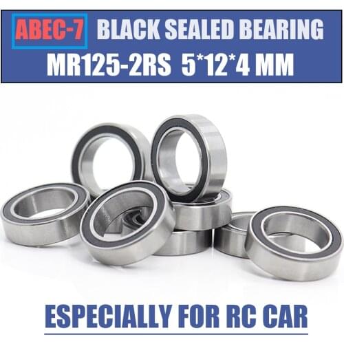 MR125RS Bearing 10PCS 5x12x4 mm ABEC-7 Hobby Electric RC Car Truck MR125 RS 2RS Ball Bearings MR125-2RS Black Sealed