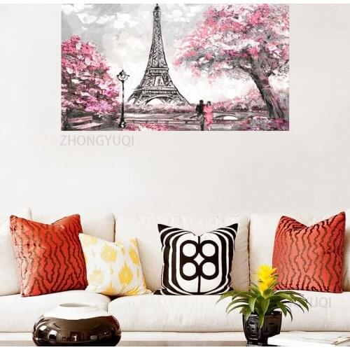 Wall art canvas for view of Paris Modern posters and prints for living room, tour of Paris, wall paintings for home decoration