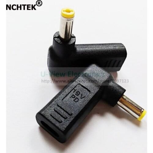 NCHTEK 90 Degree Angled USB 3.1 Type C USB-C Female to DC 19V 5.5*1.7mm Male PD Emulator Trigger Adapter/Free Shipping/10PCS
