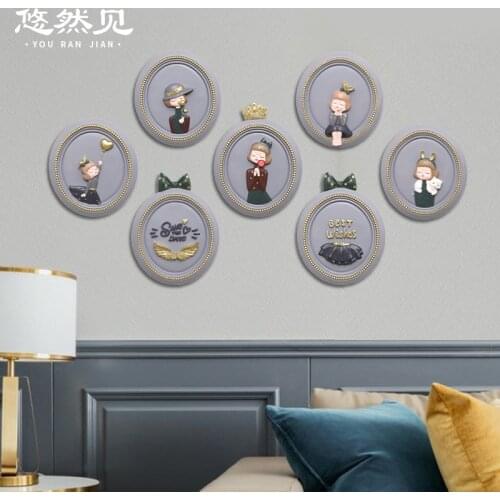Nordic Girl Child Wings Cartoon Wall Decor Background Wall Decorative Frame Wall Mural Living Room Bedroom Home Decoration
