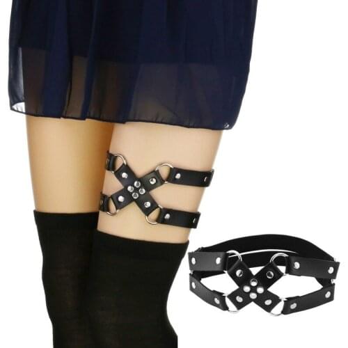New Goth Punk Leg Strap Garter Belt Pentagram Thigh Harness Women Girls Gothic Cosplay Accessories Harajuku Egirl Jewelry