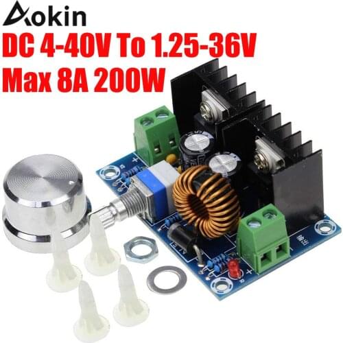 Max 8A 200 W DC-DC Step Down Buck Converter DC Para Dc Power Supply XL4016 4-40 PWM Ajustável V 1.25-36 V Step-Down Módulo Board