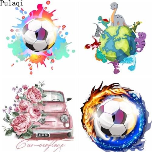 Pulaqi Kids Iron-on Transfers Heat Transfer Vinyl Patches For Clothes Iron On Patches Thermal Printed Sticker Football DIY Badge