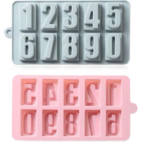 0-9 Arabic Numerals Silicone Mold DIY Candy Chocolate Mold Cake Decorating Baking Mold Kitchen Multi-function Bakeware