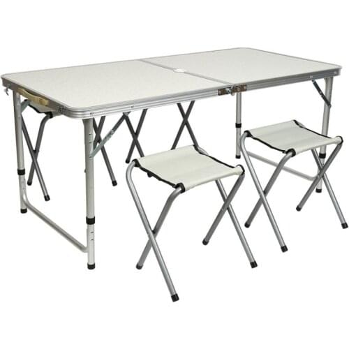 5pcs/set Outdoor Table Portable Foldable Table Chair Camping Furniture Computer Tables Picnic Al Anti Slip Folding Desk HWC