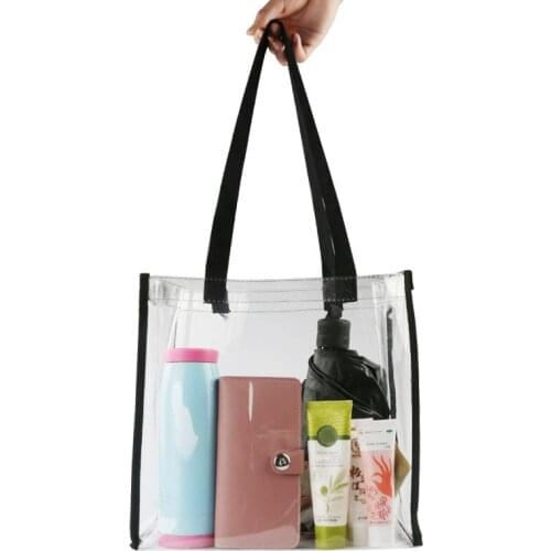 New Large Capacity Ladies Tote Bag Pvc Women Cosmetic Handbag Shoulder Storage Bags Fashion Transparent Beach Shopper Backpack