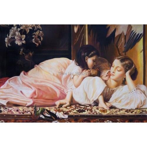High quality Mother and child Lord Frederic Leighton oil painting canvas Hand painted Portrait Nude Art Reproduction
