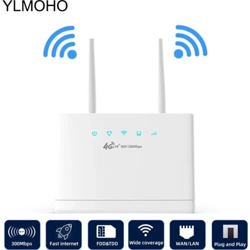 YLMOHO R311 4G Wifi Router Wireless Modem 300Mbps Cpe Access Point Mobile Hotspot Sim Slot Portable Gateway External Antennas