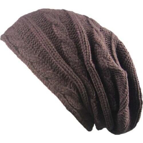 XEONGKVI Europe America Twist Stripes Knitted Caps Autumn Winter Brand Skullies Beanies Pompom Hats For Women And Men 23-28cm