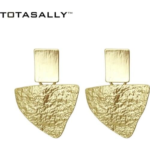 TOTASALLY Chic Metal style Earrings for Women Fashion Irregular Triangle Pendant Earrings Ladies Geometric Earring Drops Brincos