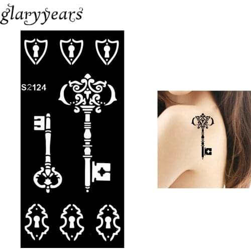 1 Piece Hollow Henna Tattoo Stencil Painting for Sexy Women Back Art Henna Paste Drawing Black Color Henna Tattoo Stencil S2124