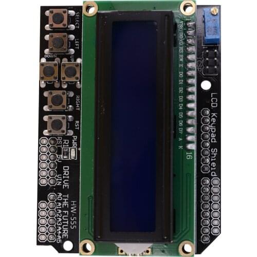 1Pcs Lcd Keypad Shield Lcd1602 Lcd 1602 Module Display For Arduino Atmega328 Atmega2560 Raspberry Pi Uno Blue Screen Wavgat