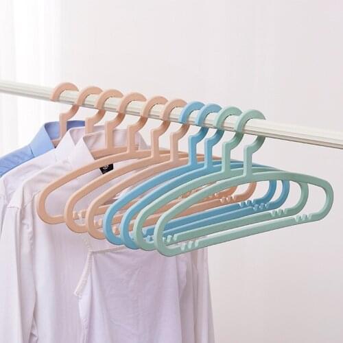 10Pcs Portable Plastic Display Hanger Multifunctional Drying Rack Adult Student Home Non-slip Clothing Storage Rack