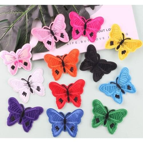 100pcs/lot Embroidery Patch Dot Wing Butterfly Animal Clothing Decoration Sewing Accessory Diy Iron Applique