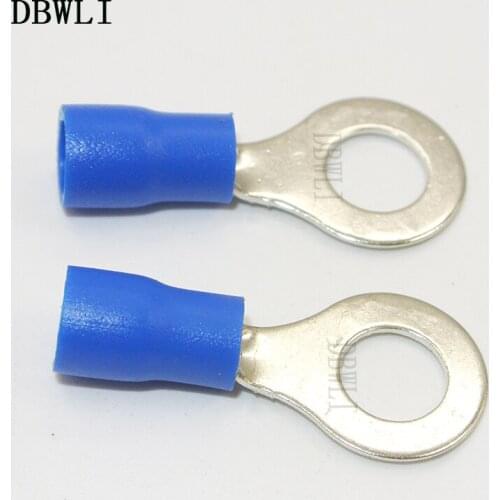 Good Quality 1000pcs 3/8" Ring Ground Insulated Wire Connector Electrical Crimp Terminal Blue Ring Insulated Connectors