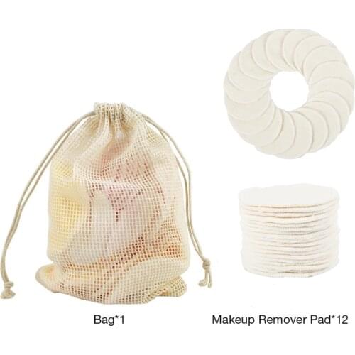 12Pack Makeup Remover Pads Reusable Make Up Facial Remover Bamboo Fiber Facial Skin Care Nursing Pads Skin Cleaning